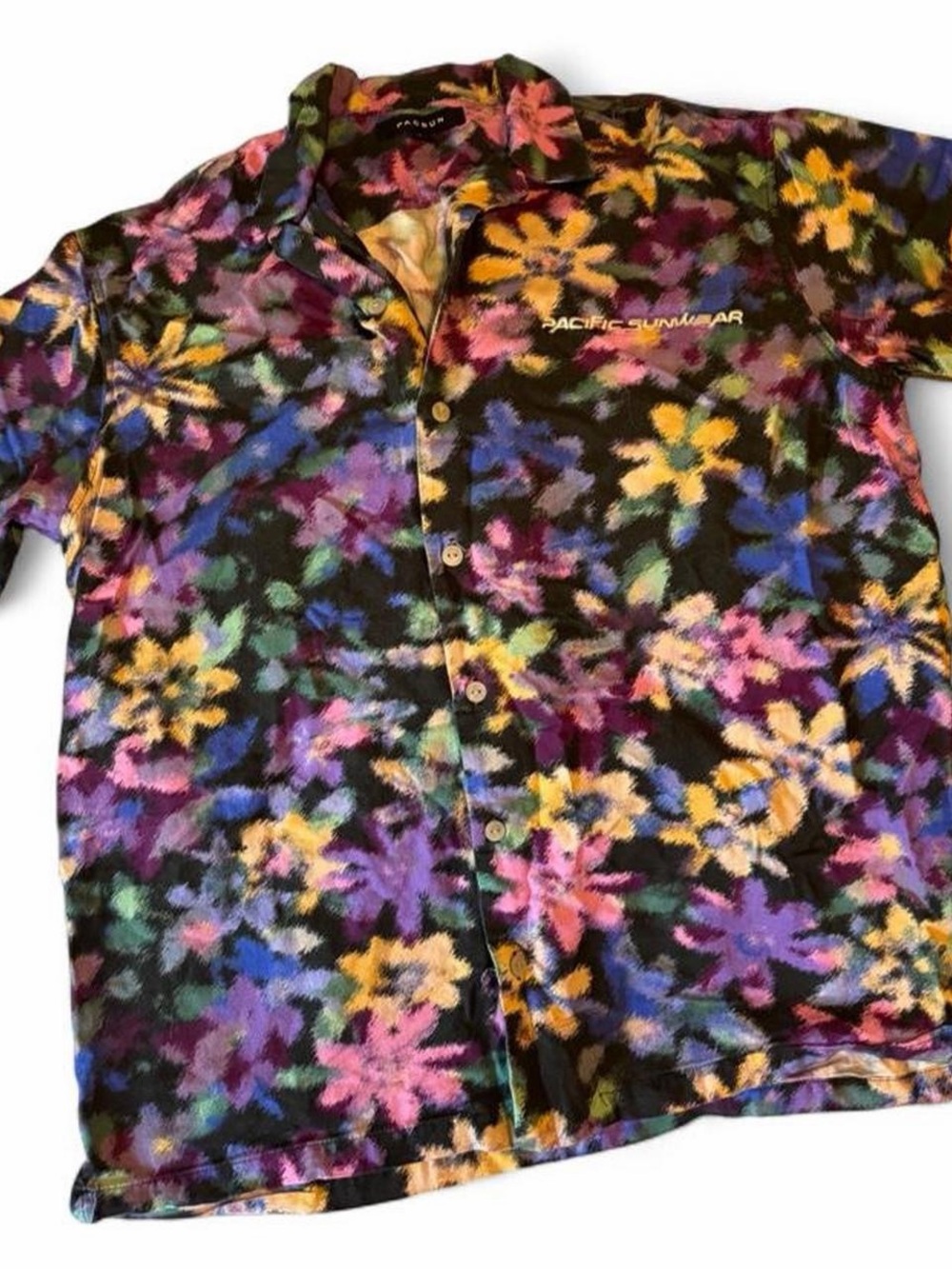 Pacific Sunwear Men’s Multi-Color Floral Button-Up Shirt